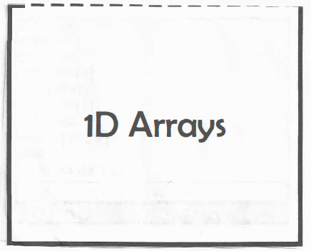 1D Arrays notes page cover