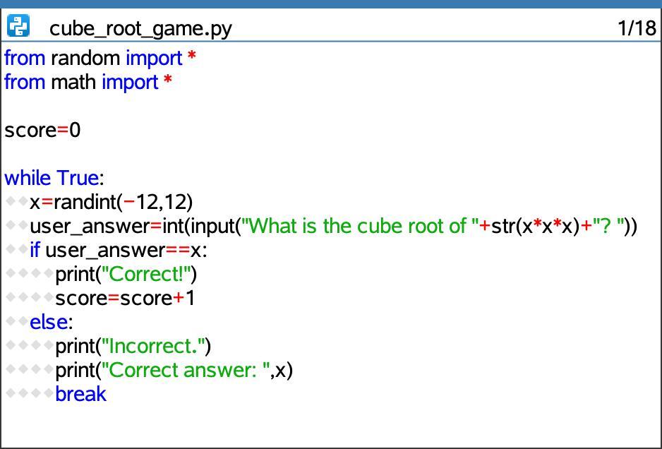 Counters and accumulators; Cube root game with loops and counter