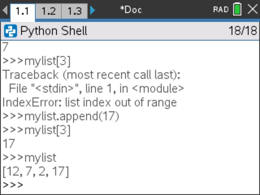 Using lists in Python example 5
