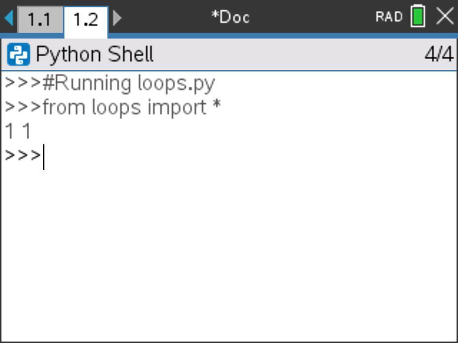 For loop loops(2) output