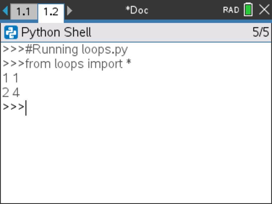 While loop loops(2) output